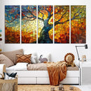 Mosaic Tree Canvas Wall Art – Vibrant Stained Glass-Inspired