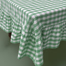 Moss Ruffled Gingham Tablecloth by Galley & Fen