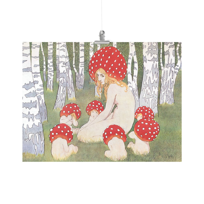 "Mother Mushroom and her Children" Matte Poster