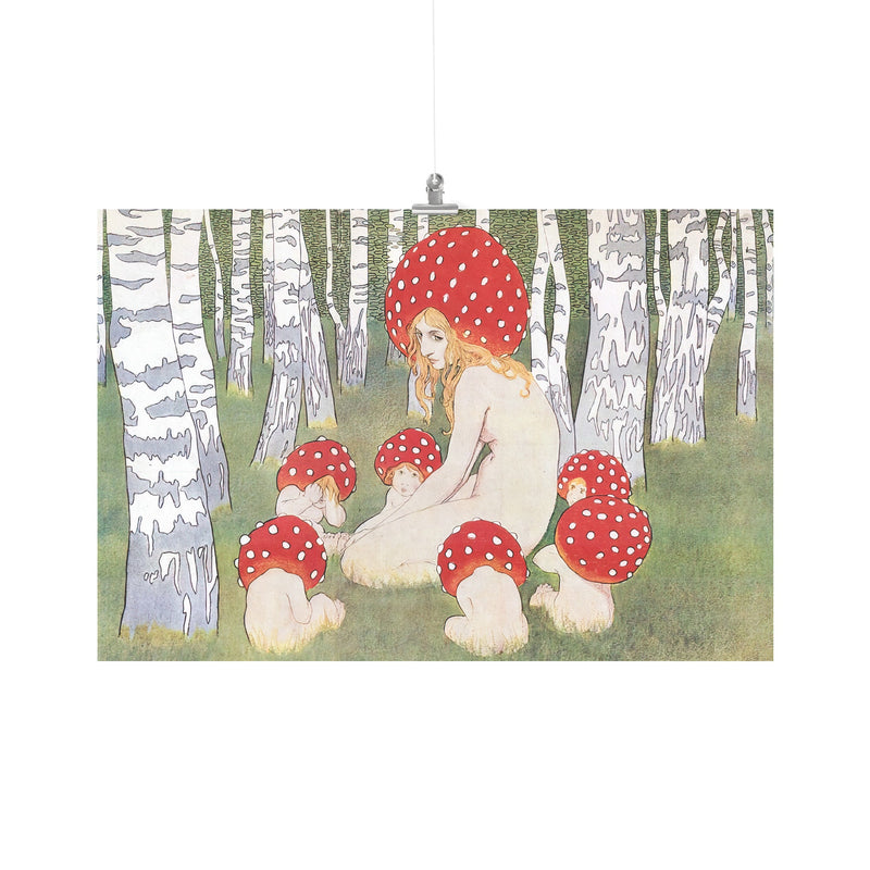 "Mother Mushroom and her Children" Matte Poster