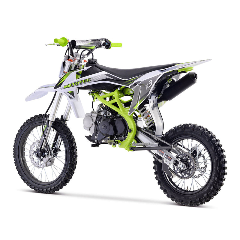 MotoTec X3 125CC 4-Stroke Green Gas-Powered Dirt Bike (95731462)