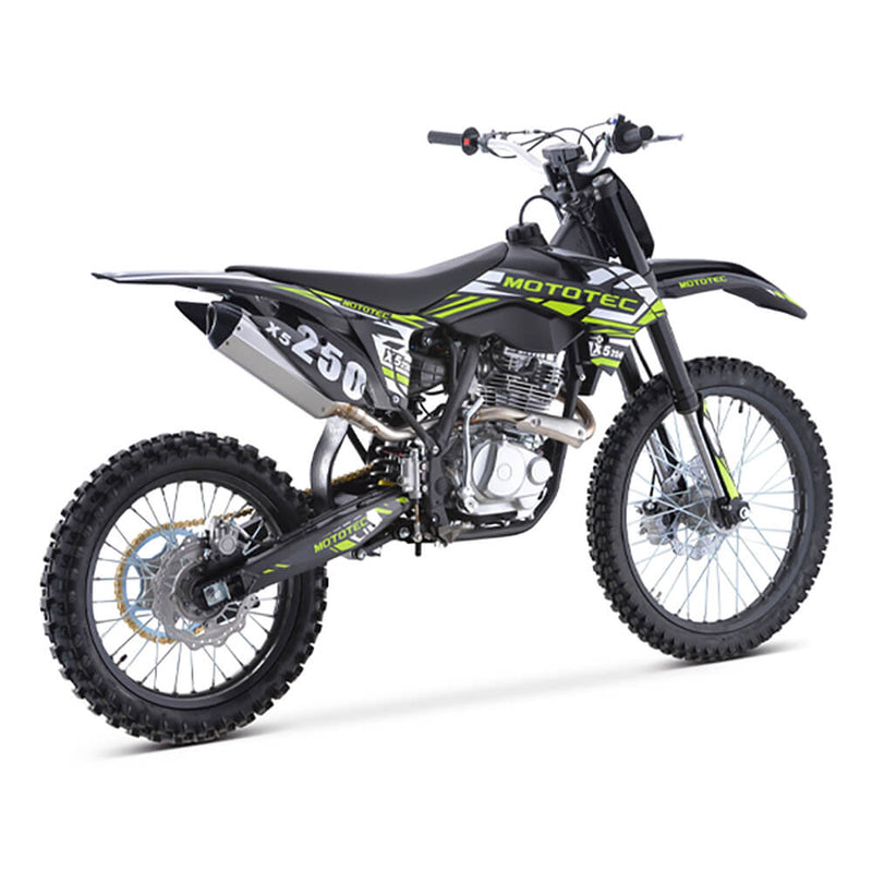 MotoTec X5 250CC 4-Stroke High-Performance Off-Road Gas Dirt Bike, Black (SAK39425)