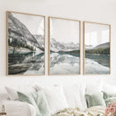 Moraine Lake Nature 3 Piece Wall Art. Nordic Mountain Prints by Wall Art Set
