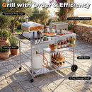 Movable Grill Table with 2 Spice Containers and Station for Backyard and BBQ by DirectDeals