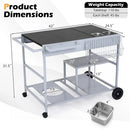 Movable Grill Table with 2 Spice Containers and Station for Backyard and BBQ by LJGDeals
