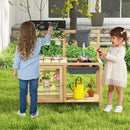 Mud Kitchen Playset with Sink and Plants Observation Room-Natural by LJGDeals