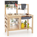 Mud Kitchen Playset with Sink and Plants Observation Room-Natural by LJGDeals