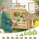 Mud Kitchen Playset with Sink and Plants Observation Room-Natural by LJGDeals