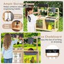 Mud Kitchen Playset with Sink and Plants Observation Room-Natural by LJGDeals