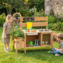 Wooden Mud Kitchen for Kids with Detachable Bird Cage