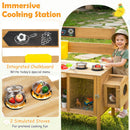 Wooden Mud Kitchen for Kids with Detachable Bird Cage