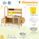 Wooden Mud Kitchen for Kids with Detachable Bird Cage