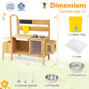 Wooden Mud Kitchen for Kids with Detachable Bird Cage