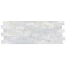 Mugla White Ledger 3D Panel 6"x24" Split-face Natural Marble Wall Tile