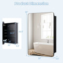 20 x30 Inch Multi-Functional Bathroom Mirror Cabinet with Adjustable Shelves-Black by DirectDeals
