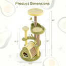 Freestanding Multi-level Avocado Cat Tower with Private Condo-Green by LJGDeals