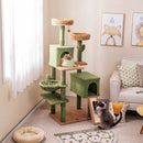 Multi-level Cactus Cat Tree with Scratching Posts Ladder Double Condos and Toys Bed-Green by LJGDeals