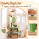 Multi-level Cactus Cat Tree with Scratching Posts Ladder Double Condos and Toys Bed-Green by LJGDeals