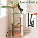 Multilevel Cat Tree with Scratching Posts and Rope Plush Perch Toy Bed-Green by LJGDeals