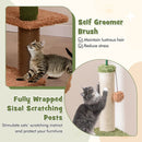 Multilevel Cat Tree with Scratching Posts and Rope Plush Perch Toy Bed-Green by LJGDeals