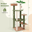 Multilevel Cat Tree with Scratching Posts and Rope Plush Perch Toy Bed-Green by LJGDeals