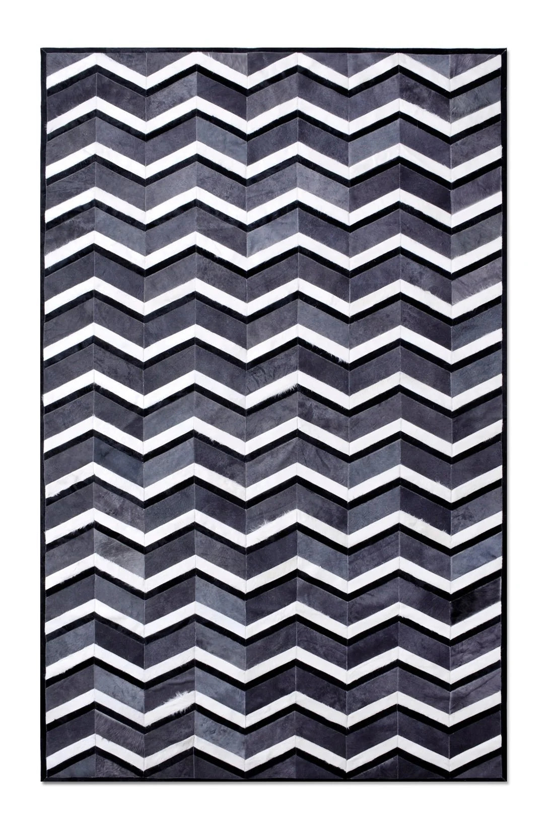 MULTI HERRINGBONE – Chevron Patchwork Cowhide Rug, photo 2 of 7
