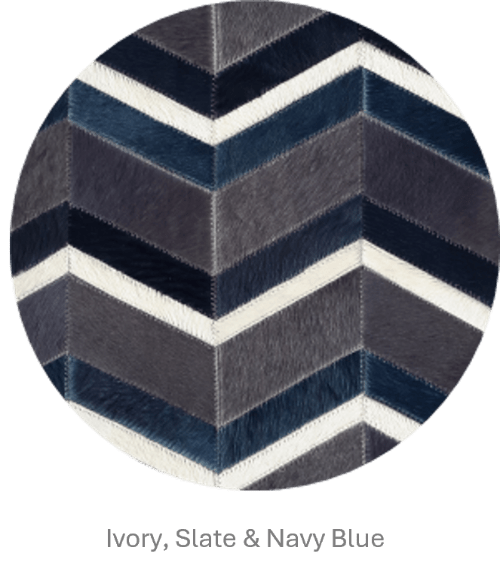 MULTI HERRINGBONE – Chevron Patchwork Cowhide Rug, photo 5 of 7