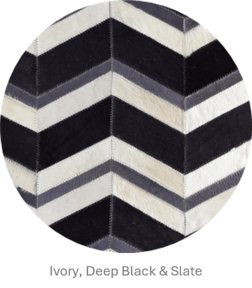 MULTI HERRINGBONE – Chevron Patchwork Cowhide Rug, photo 7 of 7