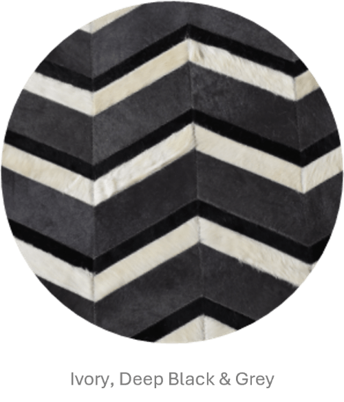 MULTI HERRINGBONE – Chevron Patchwork Cowhide Rug, photo 6 of 7