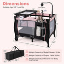 Baby Playpen with Changing Table and Bassinet - Pink by LJGDeals