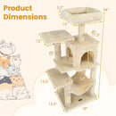 Multi-Level Cat Tower with 2-Door Condo and Padded Top Perch by LJGDeals