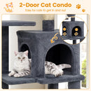 Multi-Level Cat Tower with 2-Door Condo and Padded Top Perch by DirectDeals