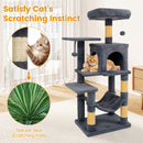 Multi-Level Cat Tower with 2-Door Condo and Padded Top Perch by DirectDeals