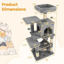 Multi-Level Cat Tower with 2-Door Condo and Padded Top Perch by LJGDeals