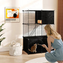 Multi-Level Cat Tower with 2-Door Condo and Hammock-Black by LJGDeals