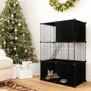 Multi-Level Cat Tower with 2-Door Condo and Hammock-Black by LJGDeals