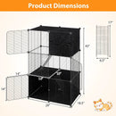 Multi-Level Cat Tower with 2-Door Condo and Hammock-Black by LJGDeals