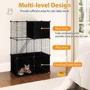 Multi-Level Cat Tower with 2-Door Condo and Hammock-Black by LJGDeals