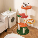 Multi-level Cat Tree Pet Activity Center with Fruit-shaped Platforms-Red and Orange by LJGDeals