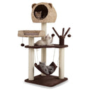 Multi-Level Cat Tree with Condo Hammock and Rotatable Hanging Balls-Natural by LJGDeals