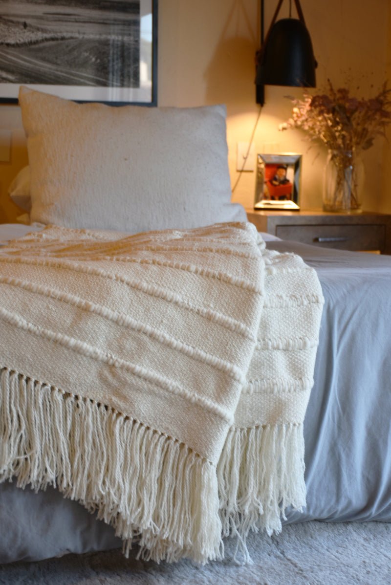 Multi Striped Natural Throw Blanket, photo 2 of 6