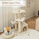 Cat Tree with Perch and Hanging Ball for Indoor Activity Play and Rest