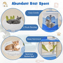 Multi-level Cat Tower with Sisal Covered Scratching Posts-Blue