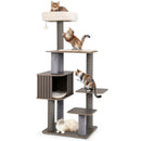 Multi-level Cat Tree for Indoor Cat 59.5 inch Tall Cat Tower with Cushion Top Perch by LJGDeals