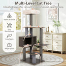 Multi-level Cat Tree for Indoor Cat 59.5 inch Tall Cat Tower with Cushion Top Perch by LJGDeals