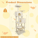 Multi-level Cat Tree Modern Cat Tower with Upholstered Perch and 2 Cat Condo by LJGDeals