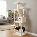 Multi-level Cat Tree Modern Cat Tower with Upholstered Perch and 2 Cat Condo by LJGDeals