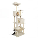 Multi-level Cat Tree Modern Cat Tower with Upholstered Perch and 2 Cat Condo by LJGDeals