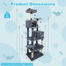 Multi-level Cat Tree Modern Cat Tower with Upholstered Perch and 2 Cat Condo by DirectDeals