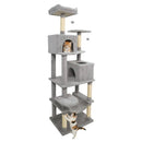 Multi-level Cat Tree Modern Cat Tower with Upholstered Perch and 2 Cat Condo by LJGDeals